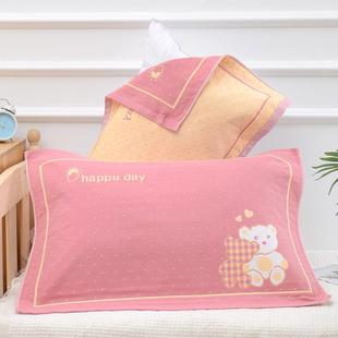 枕巾纯棉纱布单人学生情侣成人细纱一对两条装大号枕巾52X78