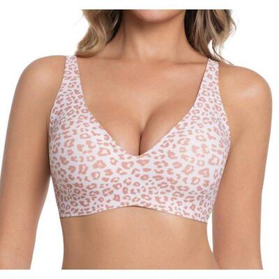 1 2 3PCS Leopard Jelly Bra Womens Comfortable Wireless Bras