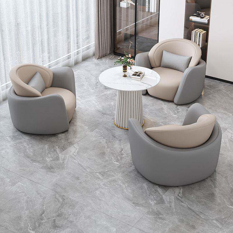 售楼处接待洽谈桌椅组合欧式简约接待室办公接待会客沙发一桌四椅