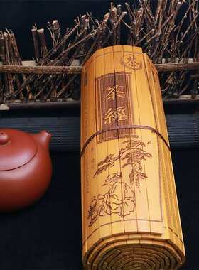 全文茶经陆羽古代书卷竹简书雕刻文创礼品摆件阅读送礼创意装饰古
