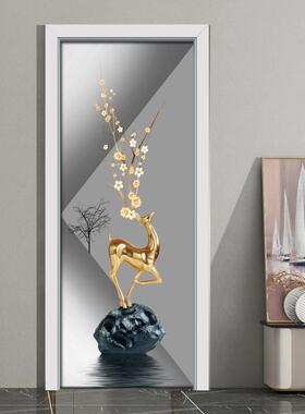 门贴纸整张木门翻新自粘卧室玻璃门贴纸装饰电梯贴膜墙贴画mt223