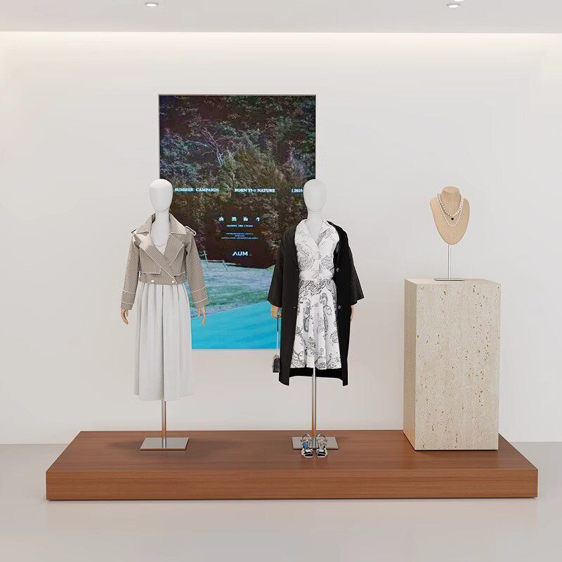 设计感服装展示台中岛流水台模特支架商业展示道具样品陈列台展台