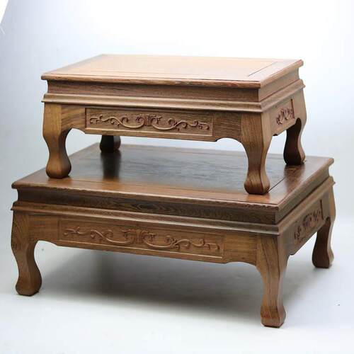 高档鸡品翅矩形实木玺碧木框架红木木雕刻工艺佛像装饰底座小套