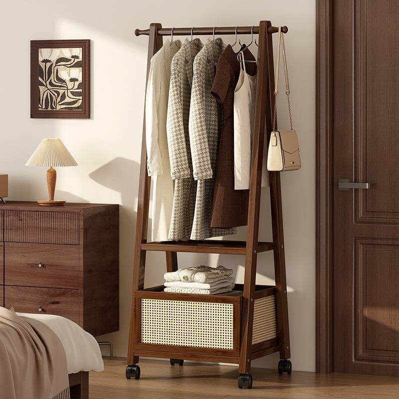 落地衣帽架卧室家用可移动挂衣架多功能简易衣服收纳架移动置物架