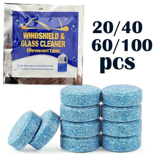 20/40/60/100Pcs Solid Cleaner Car Windscreen Wiper Effervesc