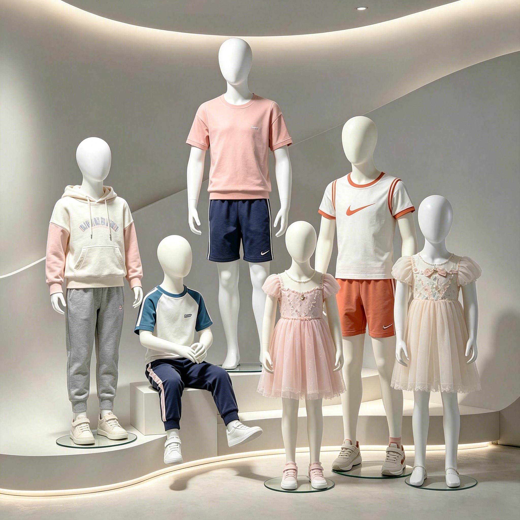 哑白儿童模特架服装橱窗道具小童人偶全身童装店童装模特展示架