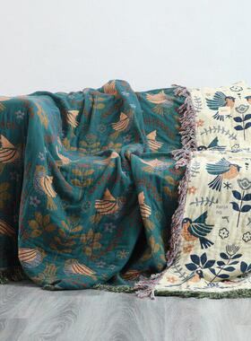 Japanese cotton double-sided sofa cover throw blanket for be