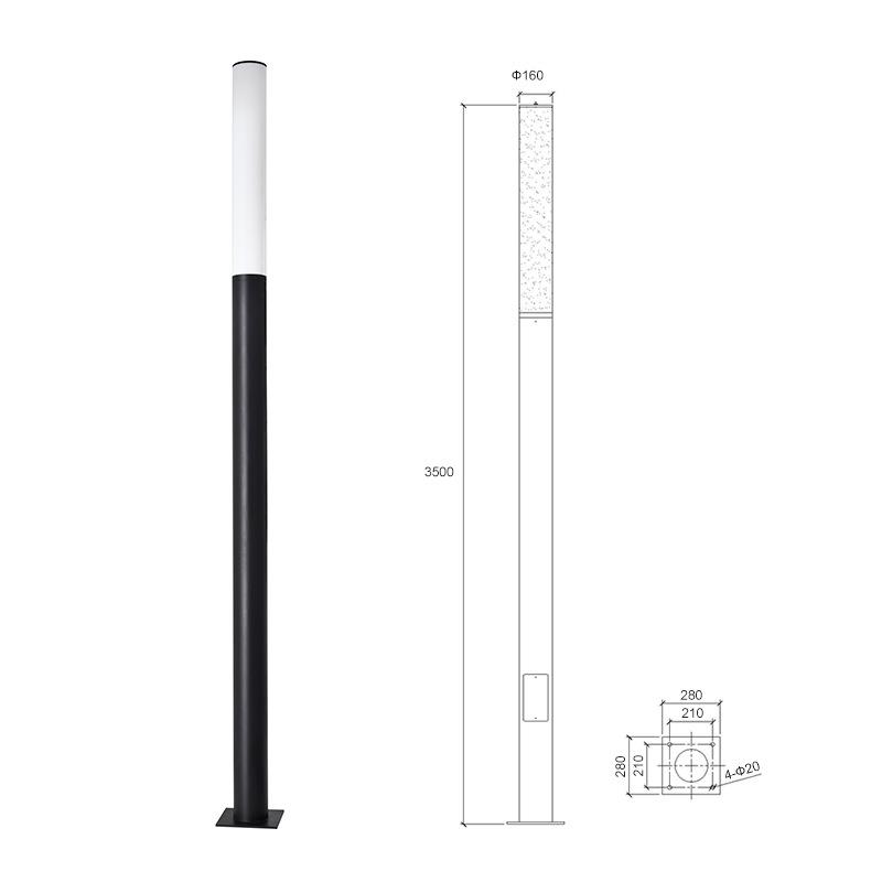 LED铝型材铝简约庭院灯户外园林景观灯别墅小区道路太阳能庭院灯