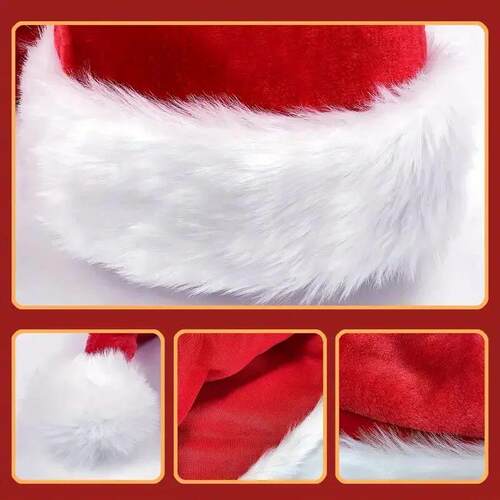 Long Plush Christmas Hat Velvet Cozy Long-tai Plush Red Caps