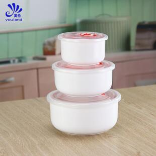 骨瓷保鲜碗带盖饭盒陶瓷微波密封盖碗单个大瓷碗方便面碗蔬菜碗家