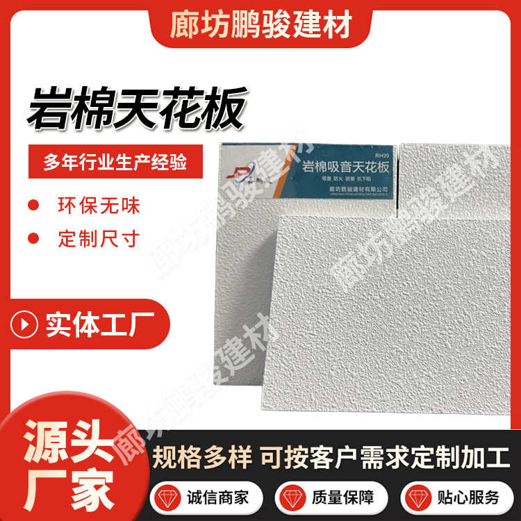 岩棉玻纤吸音板体育馆吊顶隔音板 保温隔热硅酸钙岩棉吸音天花板