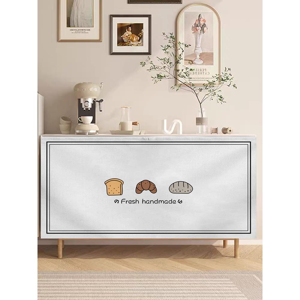 面包店柜子遮挡帘烘焙店橱柜杂物遮挡装饰布帘储物柜遮丑防尘帘子