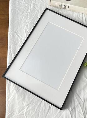 铝合金窄边装裱画框正方形框长方形黑色相框挂墙可定制任意尺寸