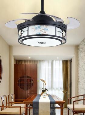 全中光谱新式吊扇灯灯餐厅风扇S02，S06灯客厅灯具静吊音带led家