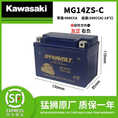 川崎Ninja 250 400 650 Z250 Z400 Z650 Z800 Z900 Z1000电瓶电池