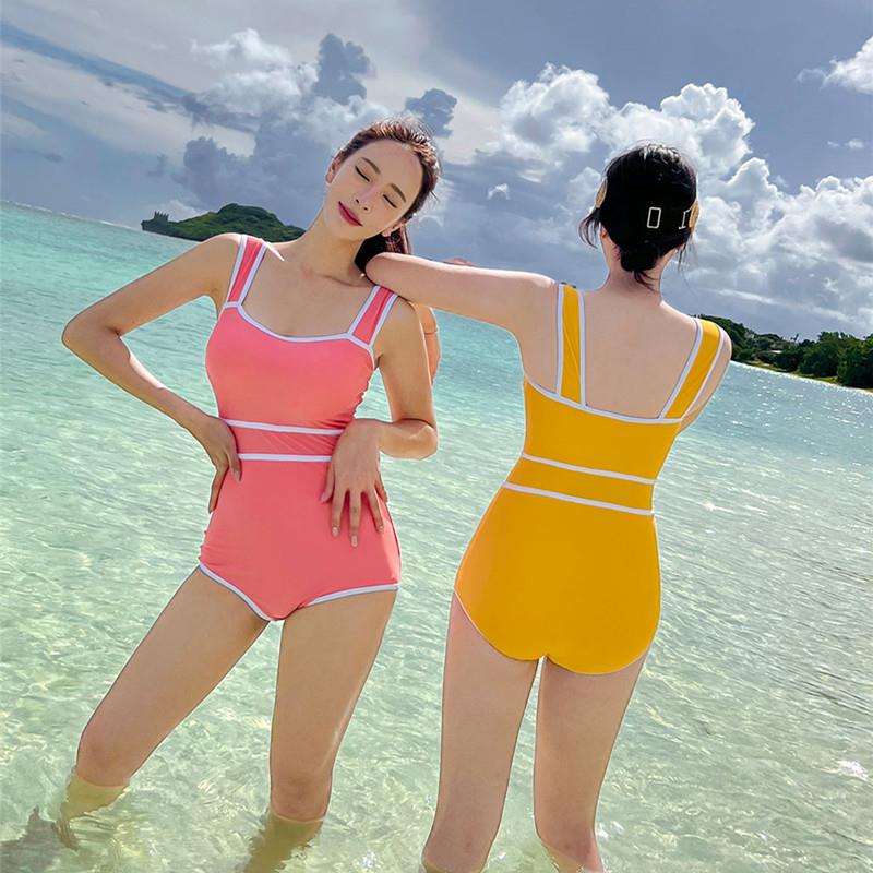 Fashion cute candy color sling triangle one-piece swimsuit