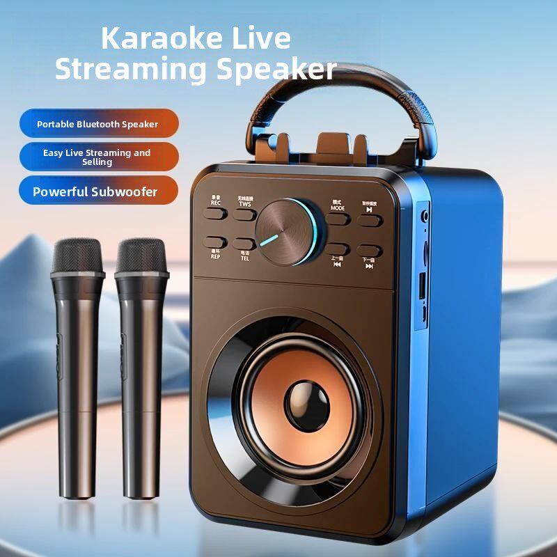 家庭卡拉ok蓝牙扬声器户外专业麦克风现场演唱万能背包背包音频卡