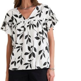 Womens cotton and linen direct spray top