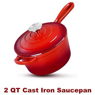 Cast Iron Saucepan Enamel Dutch Oven Pan Boiling Stewing Pot