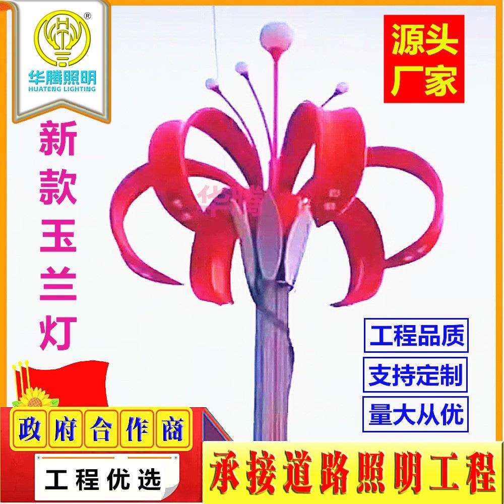 新款玉兰灯中华灯大型市政广场景观照明灯8米12米led玉兰九火路灯