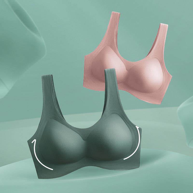 乳胶内衣女无钢圈夏季薄款聚拢调整型收副乳果冻胶无痕运动胸罩