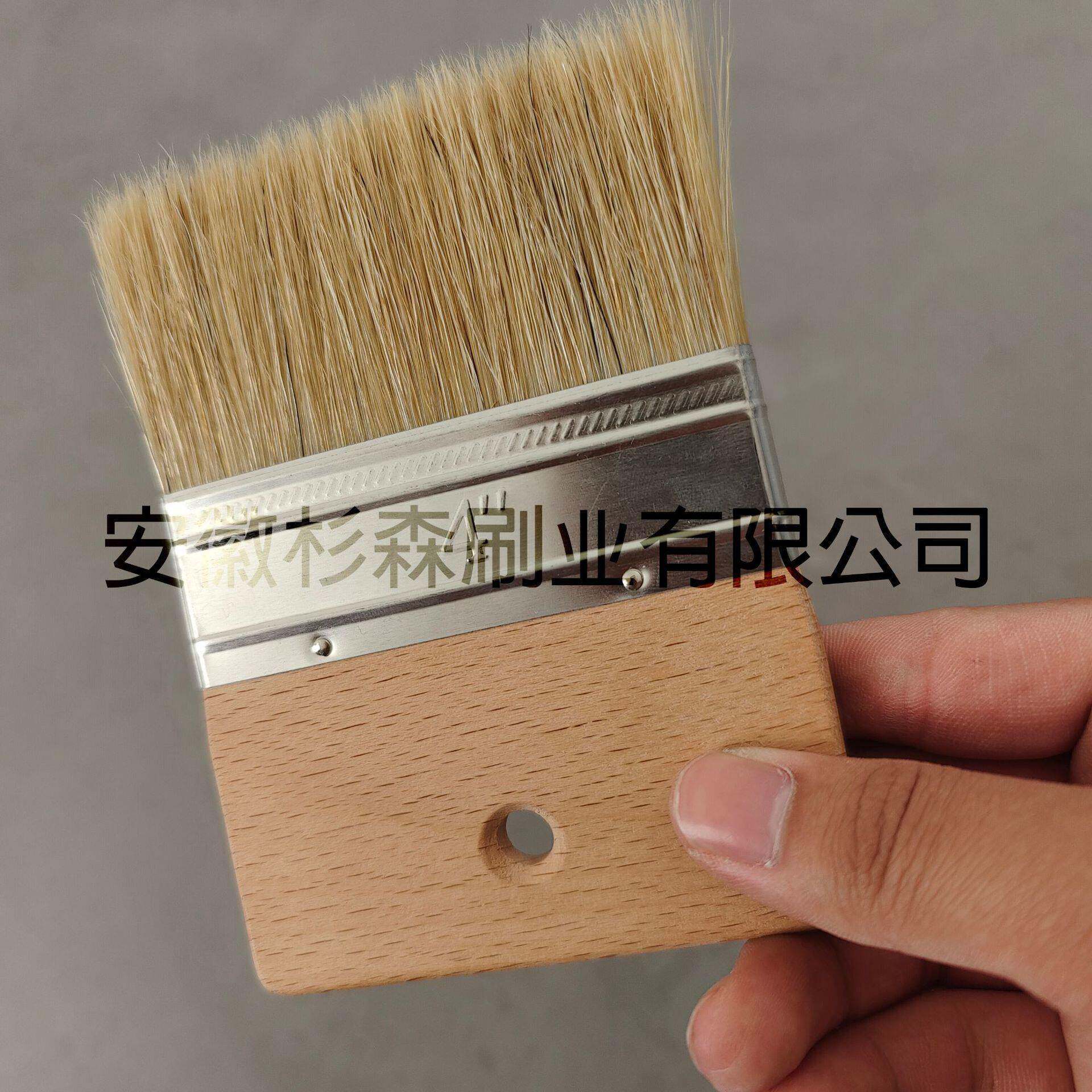 榉木猪鬃板刷工具刷 猪鬃榉木方刷 艺术涂料毛刷 猪毛油漆刷子