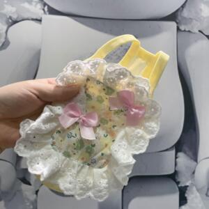 蕊塔儿小体狗狗可爱碎花小吊带纯棉弹力花边春秋夏款宠物服饰