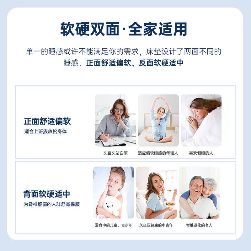 护床软垫硬两用卧室梦思脊零压力记忆棉棕垫独席立弹簧1.8m