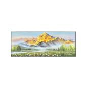 客厅装 饰画轻奢沙发背景墙画现代简约日照金山手绘风景油画大气