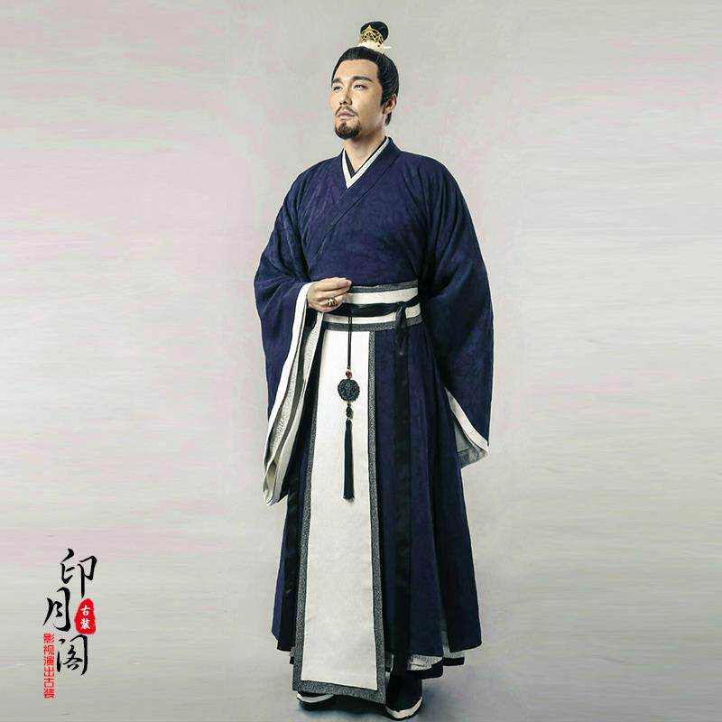 高档影装服古装棉汉麻视大臣男服武侠男古装侠客服三国机密古装演