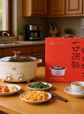 家用大容量6升双温控现代鸳鸯电火锅礼品包装