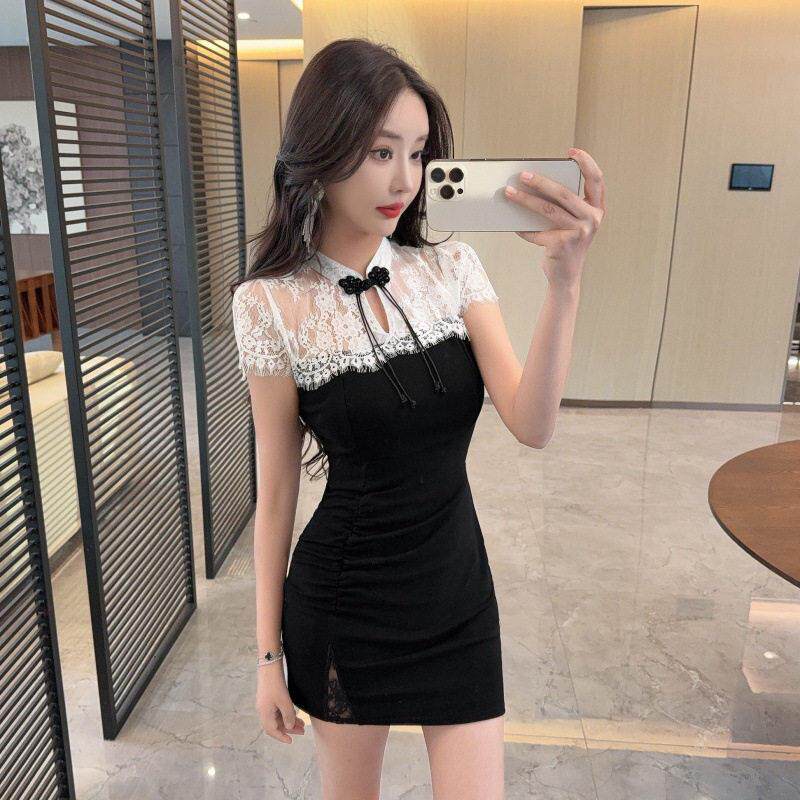 蕾丝旗袍性感洋装夜场女装足疗上班衣服柔式足浴技师工作服