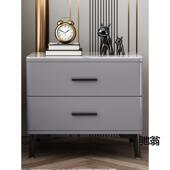 URQ烤漆床2头柜轻简奢现代卧室极高端全实木边柜整床装 储物柜205