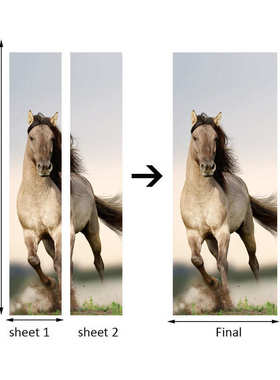 巨创货源PVC贴纸3D自粘门贴 墙贴 卧室客厅现代装饰 灰色马