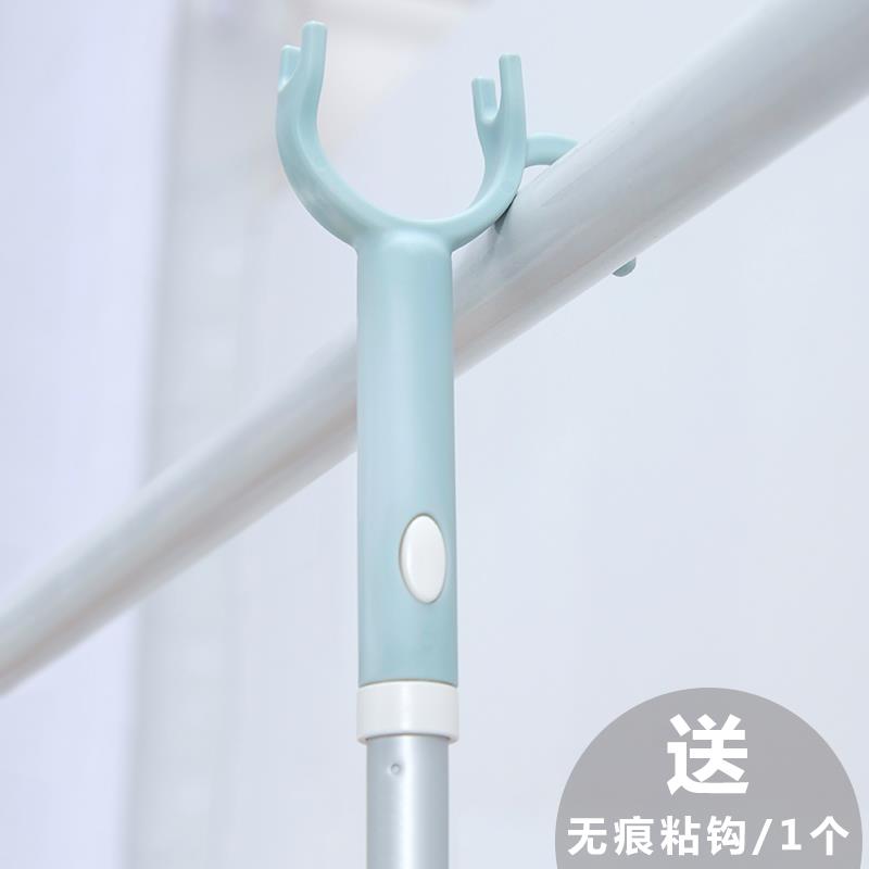 简约伸缩撑衣杆晒衣竿铝合取衣服衣叉杆挑衣杆衣架家用晾衣杆丫叉