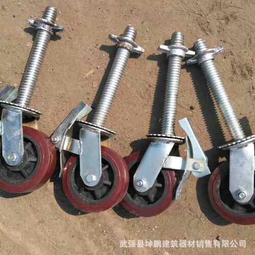 厂家批发脚手架万向一体脚轮 移动脚手架双刹脚轮脚手架轮子