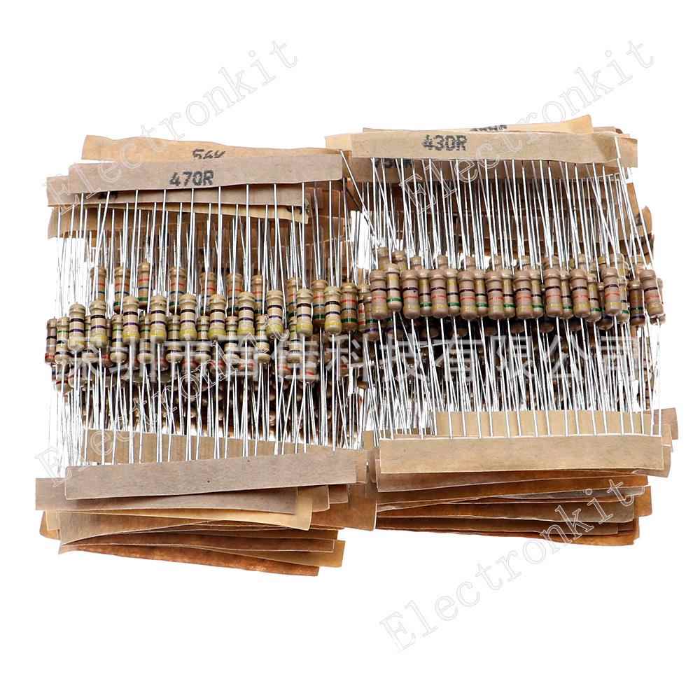 500件50个规格每个规格10个碳膜电阻包 1R2-1M 1/2W