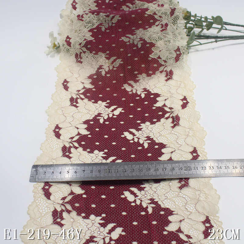 古风隆不对服装辅料蕾丝唐家花朵 双色弹力花边纺称蕾丝双边23cm