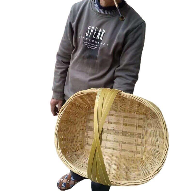 贵州产地竹筐竹制品精致竹编提篮水果篮子竹篮收纳篮工具蓝