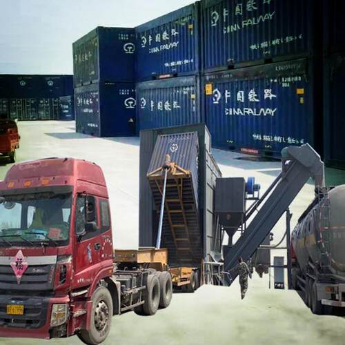 生产商混中转站集装箱卸灰设备海运水渣粉集装箱拆箱卸灰机