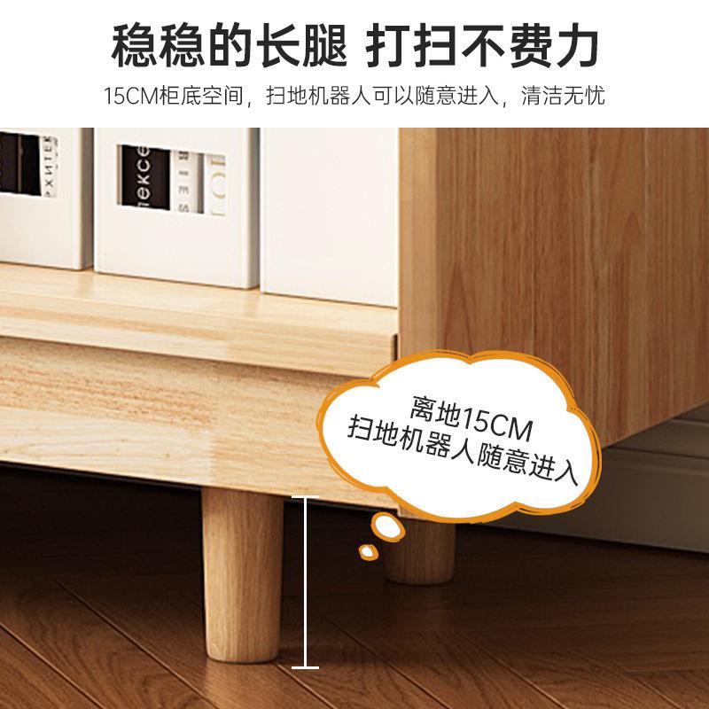 全木轻奢书架落地墙书架家客厅靠储物柜SJ014807简易矮书实柜用书