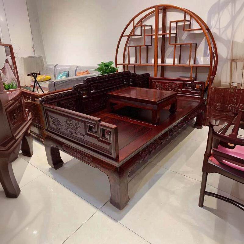 式A中实0木罗汉床沙发组合老榆木现简约客厅1小户型明清仿代古贵