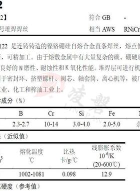 上海斯米克S122镍基合金堆焊焊丝RNiCr-B镍基2号堆焊耐磨焊丝