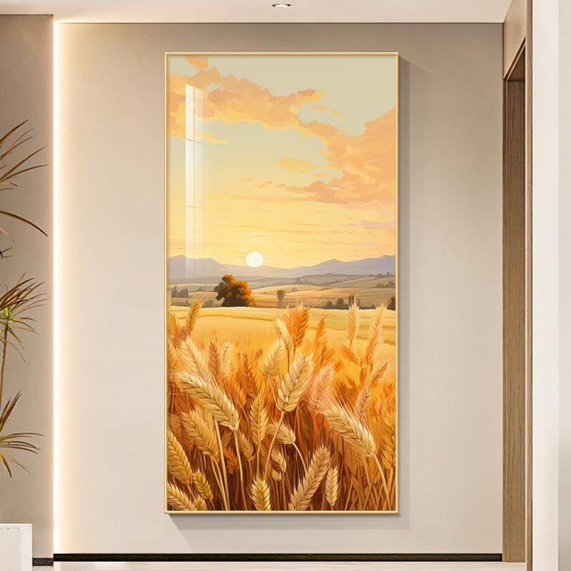 日出东方阳饰玄关装画红太入户正对门走JJ773177廊过道尽头壁画挂