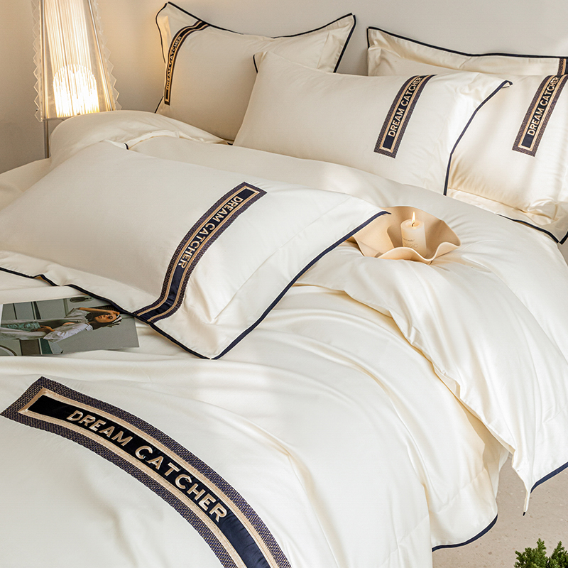 轻奢风A类新疆长绒棉床上四件套100全棉高级感床品酒店被套床单笠