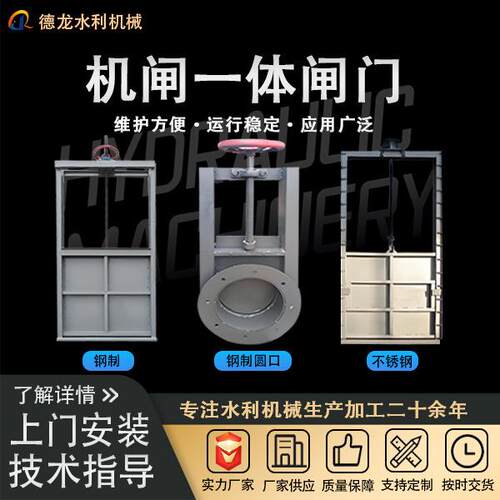 机闸一体钢闸门水利工程启闭机闸板门污水处理铸铁方形圆形防漏