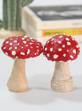树脂人工彩色蘑菇盆栽装饰阳台迷你花园装饰品照片道具海湾窗口风