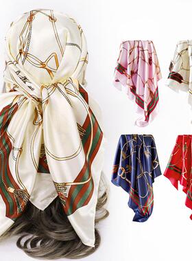 Lady large square scarf silk scarf chain 90cm大方巾丝巾链条