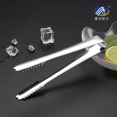 不锈钢冰块夹食物夹带锯齿一体成型冰球方糖小夹子冰格冰砖制冰