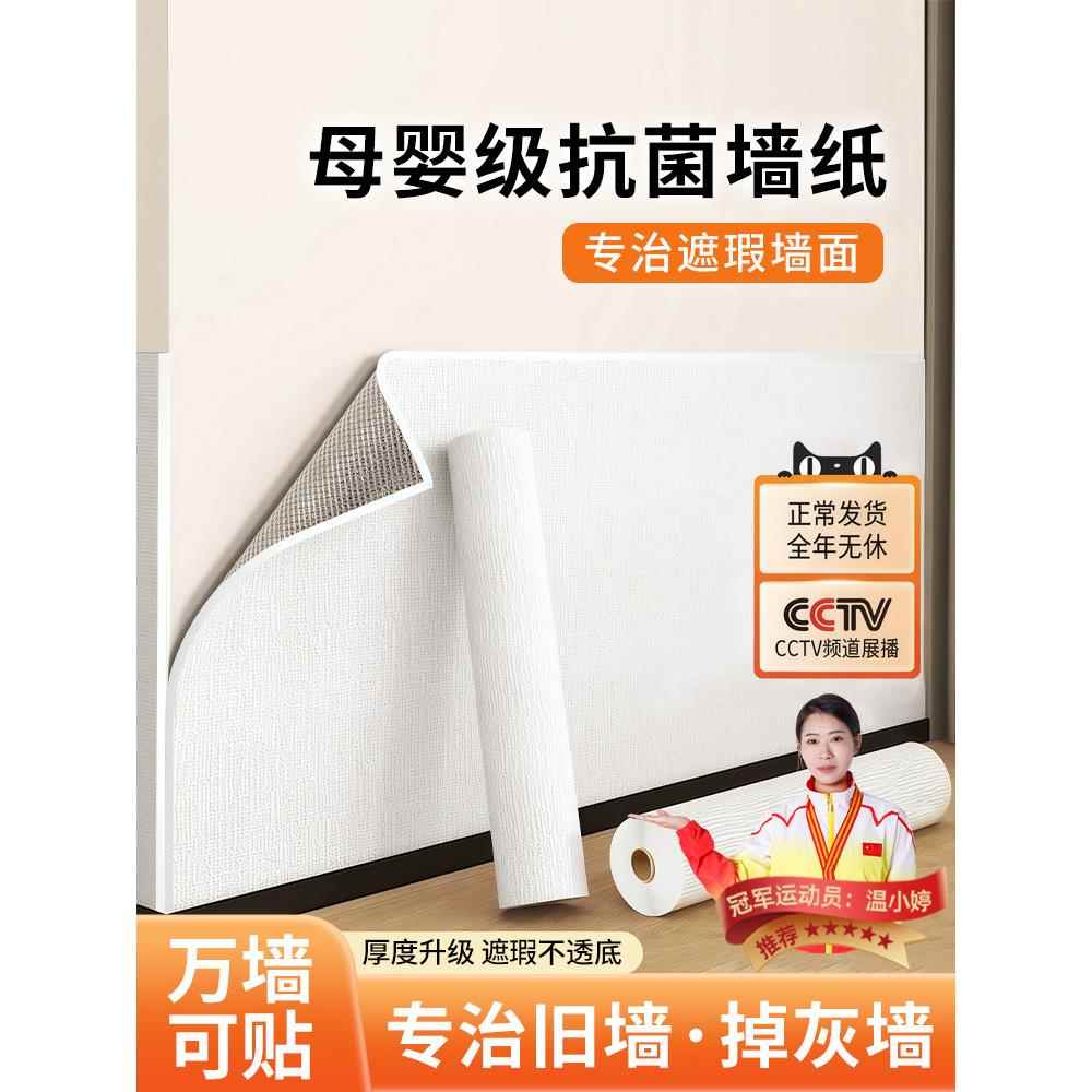 墙壁贴纸自粘防水防潮墙面遮丑装饰卧室房间布置壁纸掉灰墙专用